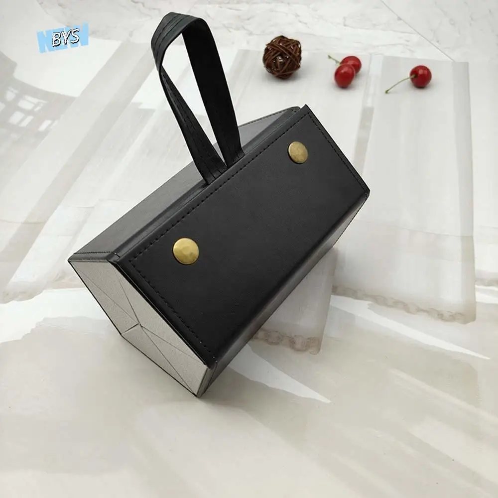 

Portable 5 Slots Glasses Organizer Large Capacity Anti-lost Folding Glasses Storage Box PU Solid Color Eyewears Protective Case