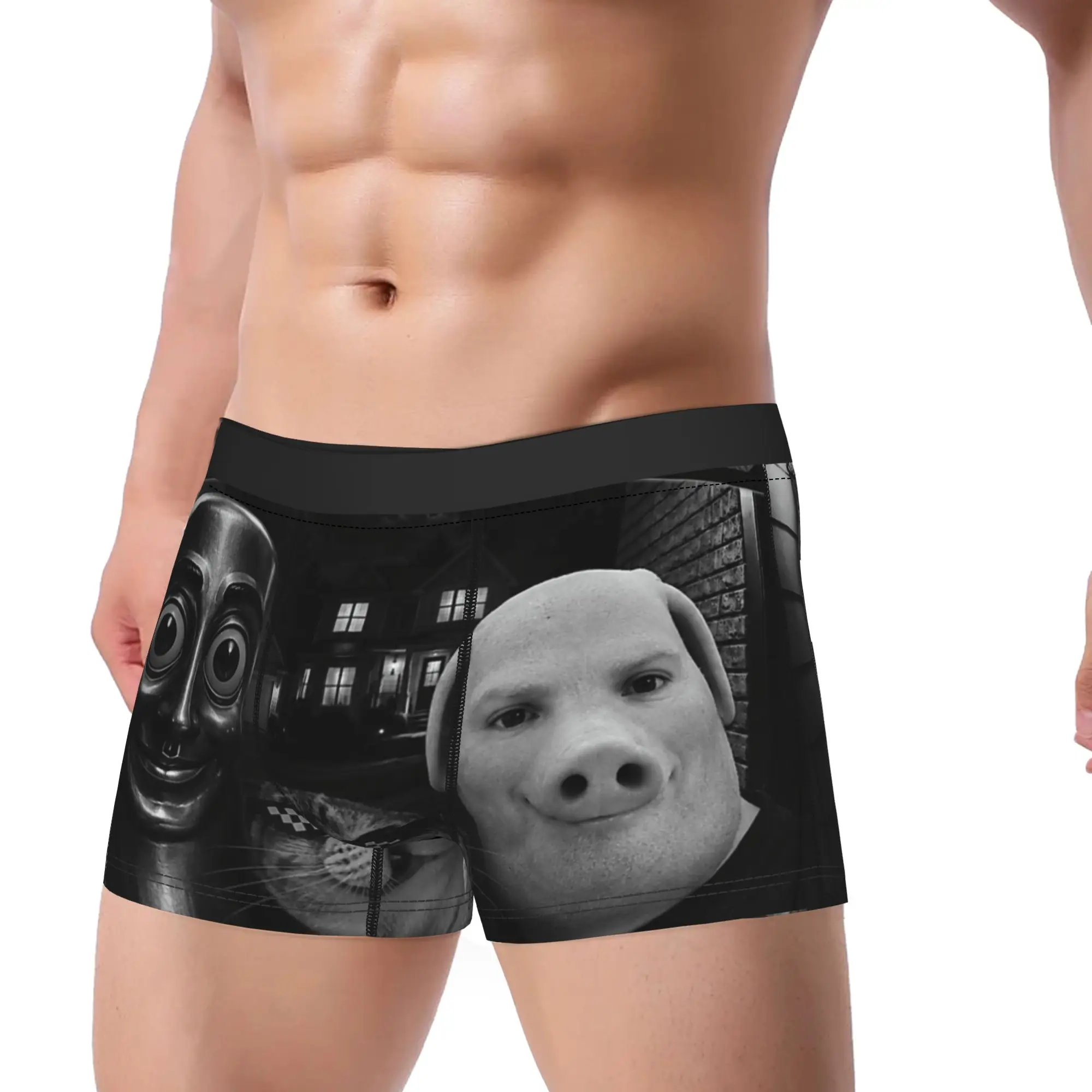 Tung Tung Tung Sahur John Pork Meme Brainrot Boxershorts Pouch Underwear Quality Boxer Brief Soft Trend Men's Panties Plus Size