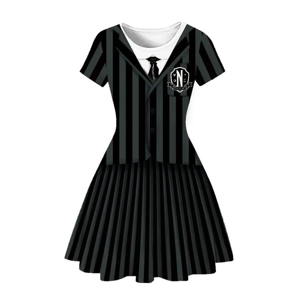 

Movie Wednesday Cosplay Addams Costume Children Skirt Nevermore JK Uniform Dress Vestidos Kids Girls Halloween Carnival Party