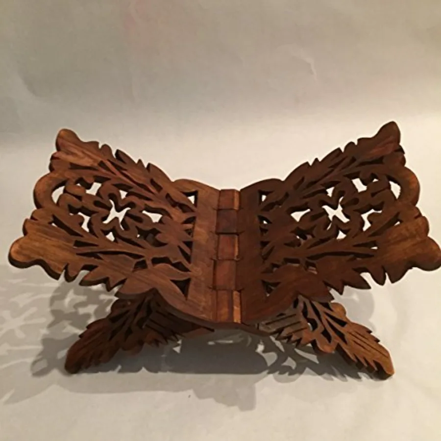 

Prayer Book Holder Stand Unique Holidays Gift Rihal Rehal Rail Wooden Carved Gift 15.5"x7"