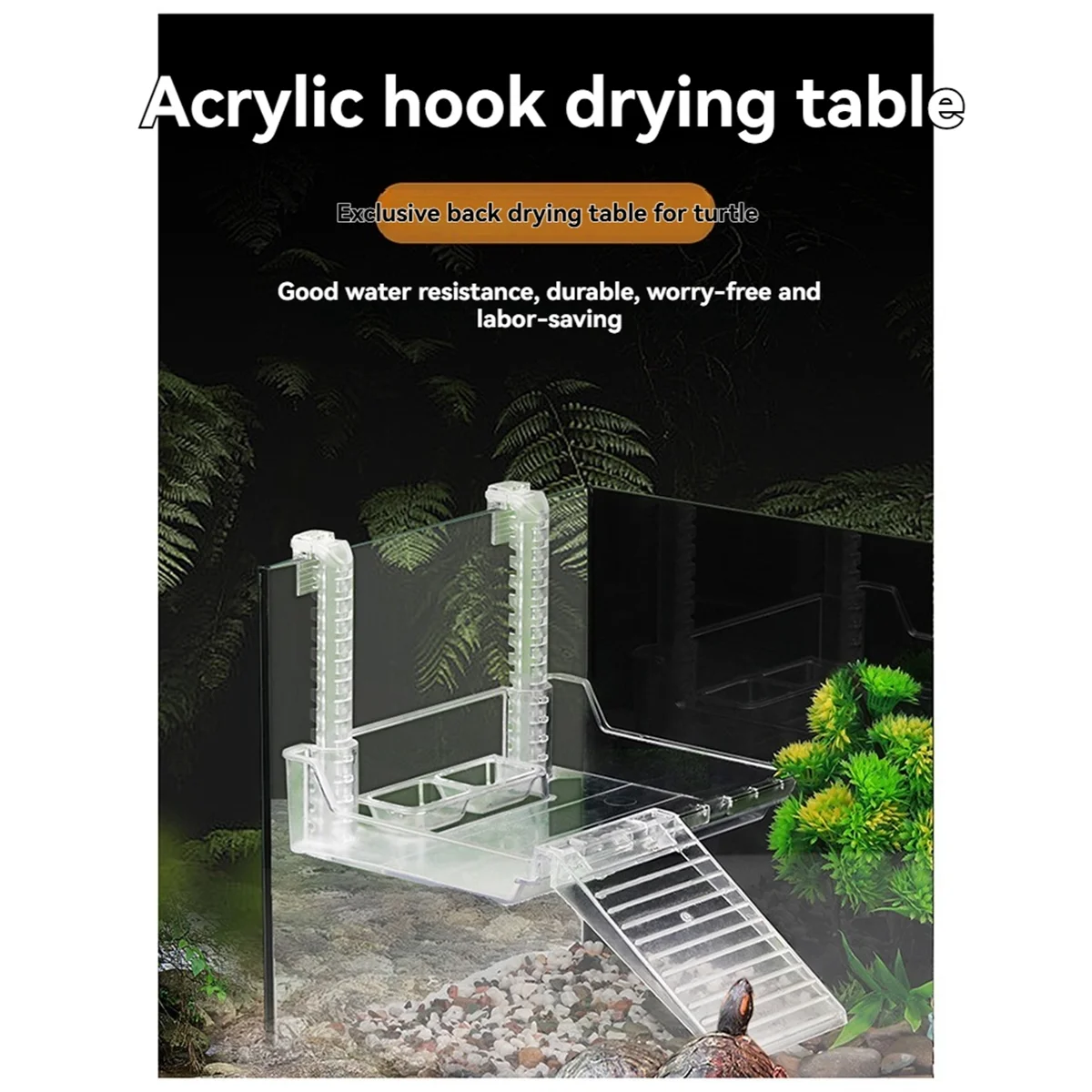 B53CC New Turtle Tank Platform Aquatic Reptile Basking Platform Turtles Turtle Tank Dock Transparent Tortoise Resting Terrace