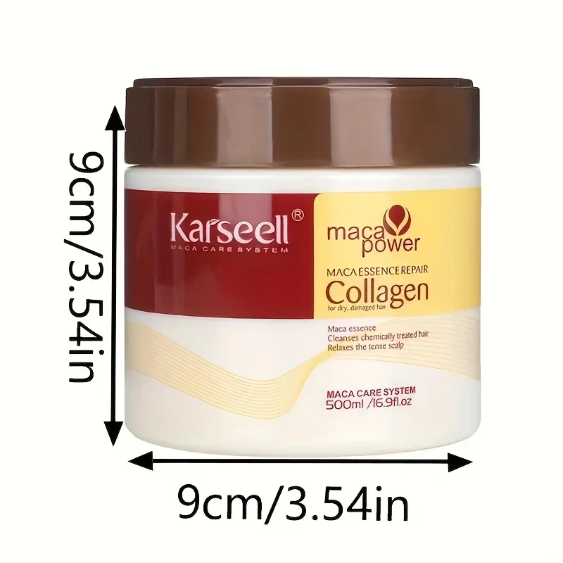 Deep Repair Collagen Hair Mask with Argan Oil for All Hair Types (16.90 Oz/500ml), Ideal for Dry Damaged Hair.