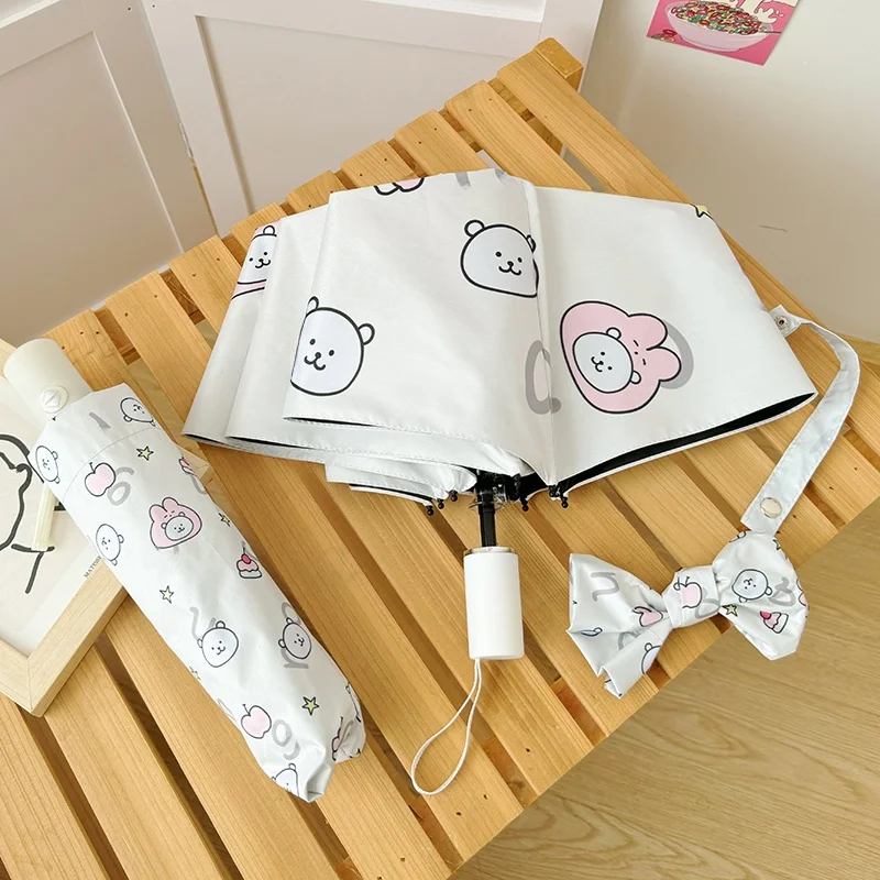 

Auatic Bla Glue Sunade Umbrella Самоощувающийся медведь Милый дождь и солнце Двойная защита от ультрафиолета Складной солнцезащитный зонт...