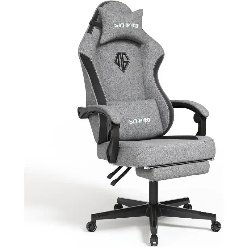 

v Gaming Chairs for Adults with Footrest-Computer Ergonomic Video Game Chair-Backrest and Seat Height Adjustable Swivel