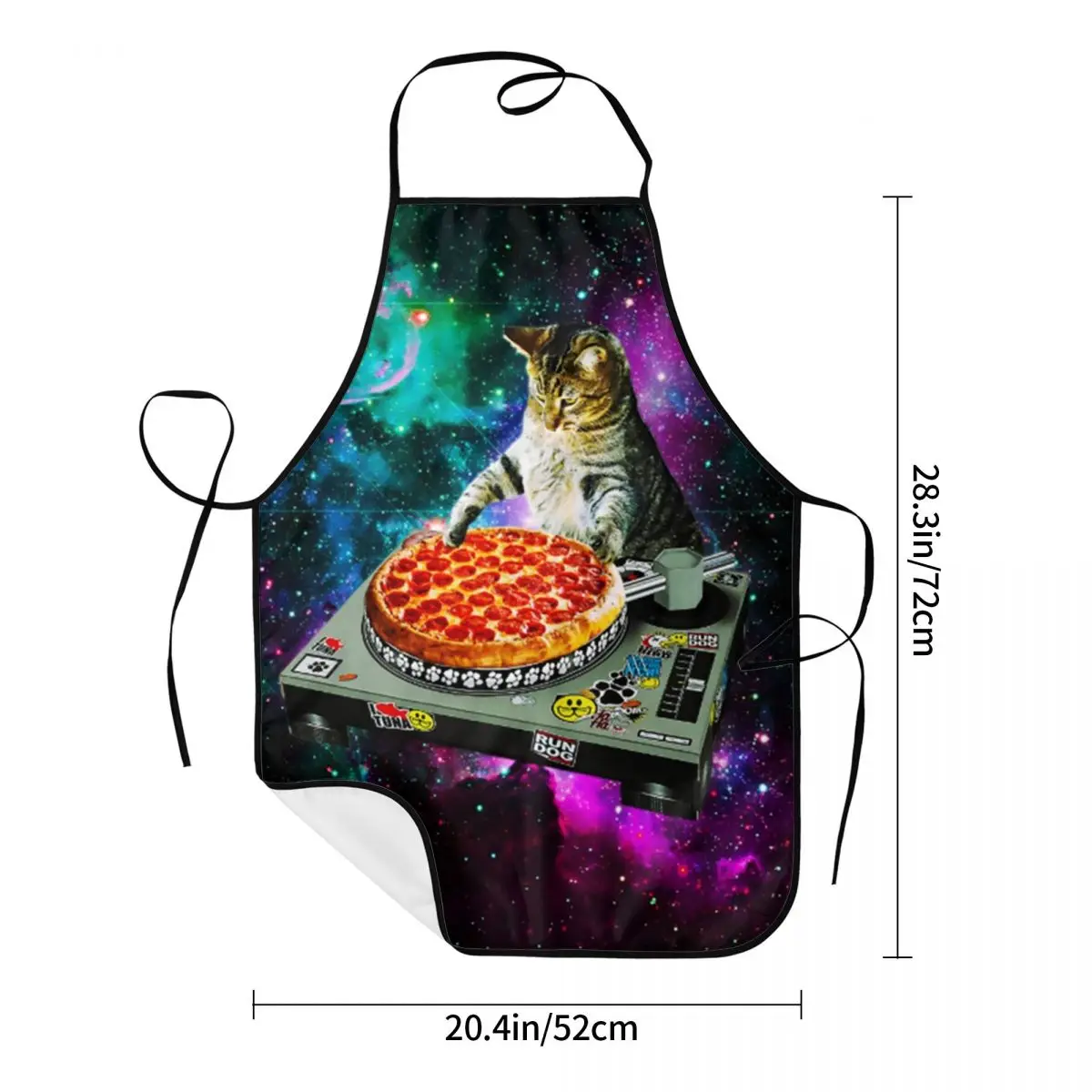 Space Dj Cat Pizza Apron Women Men Unisex Bib Cooking Kitchen Tablier Cuisine Chef Baking