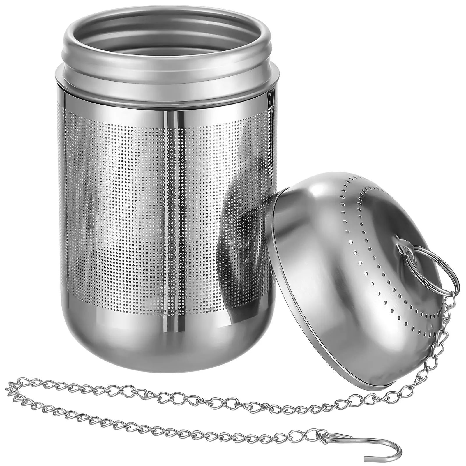 Cooked Meat Seasoning Box Stainless Steel Tea Filter Strainer Mesh Ball Kitchen Basket Balls for Loose Spice Infuser
