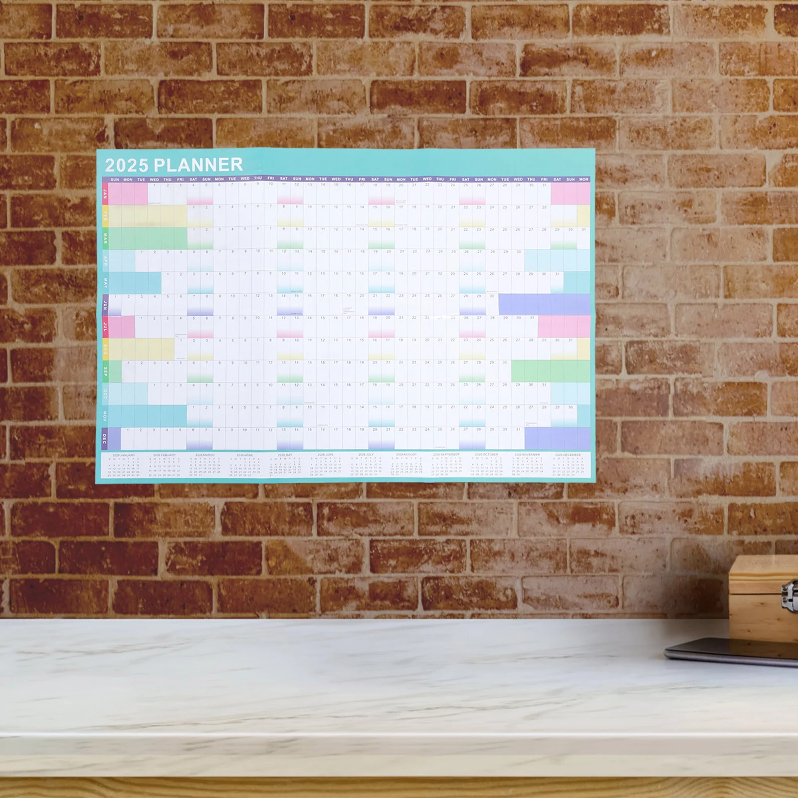 ปฏิทิน 2025 Plan Agenda Wall Planner กระดาษอเนกประสงค์การวางแผนกําหนดการรายปี Office Practical