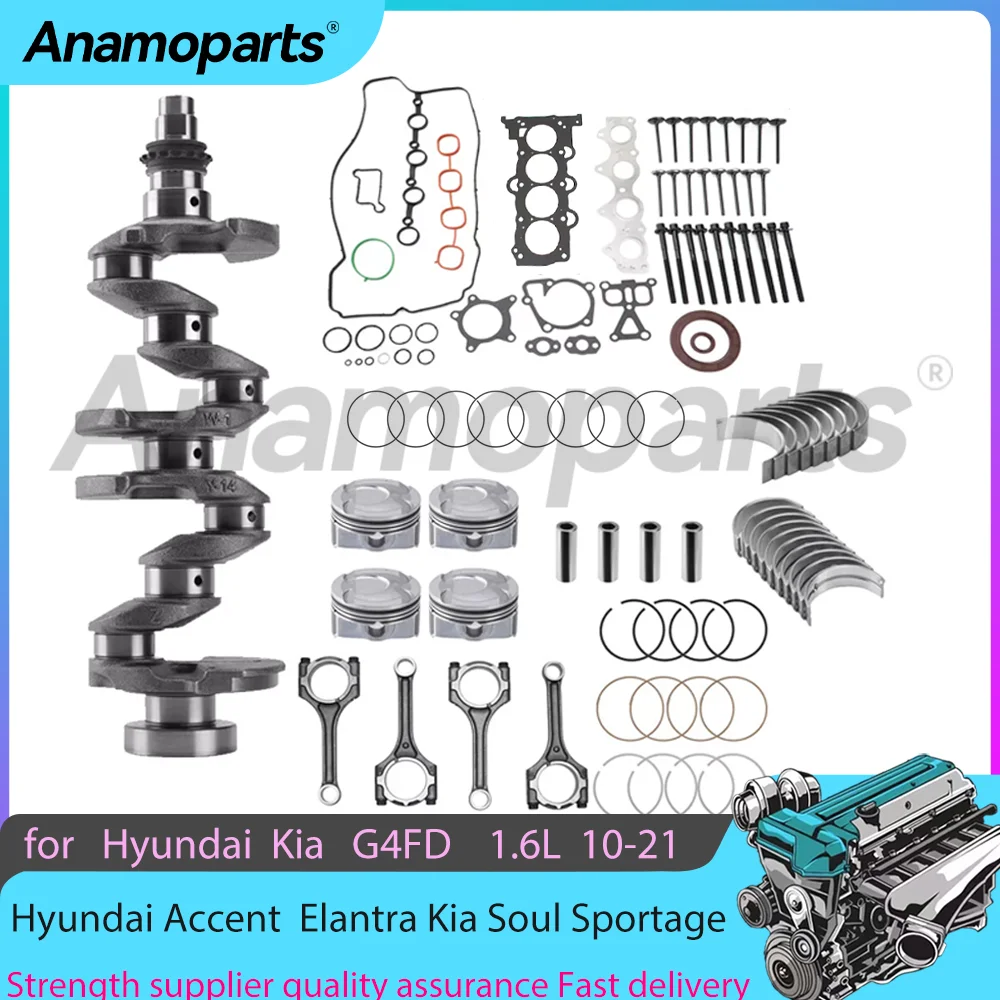 G4FD engine crankshaft piston Repair package Overhaul Rebuild kit for 10-21 Hyundai Accent i30 Kia Soul Sportage 1.6T 231102B610