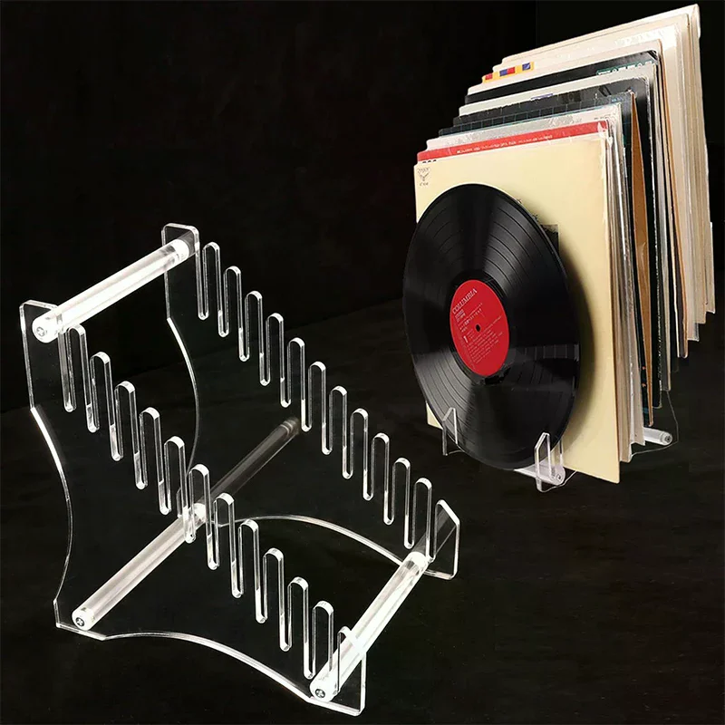 Clear Vinyl Record Holder Vinyl Record Storage Rack Versatile Vinyl Record Acrylic Display Rack Stand Storage For 12 Albums