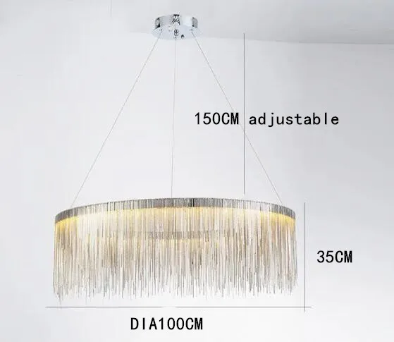 Adlington Ronde Kroonluchter Postmoderne Kwastjes Licht Woonkamer Ketting Led Creatieve Slaapkamer Boho Woondecoratie Licht