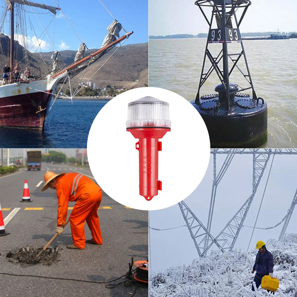 Solar Charging LED Flashing Torch Light 2KM Visual Distance Multifunctional Signal Light Boat Navigation Light for Boats Anchors