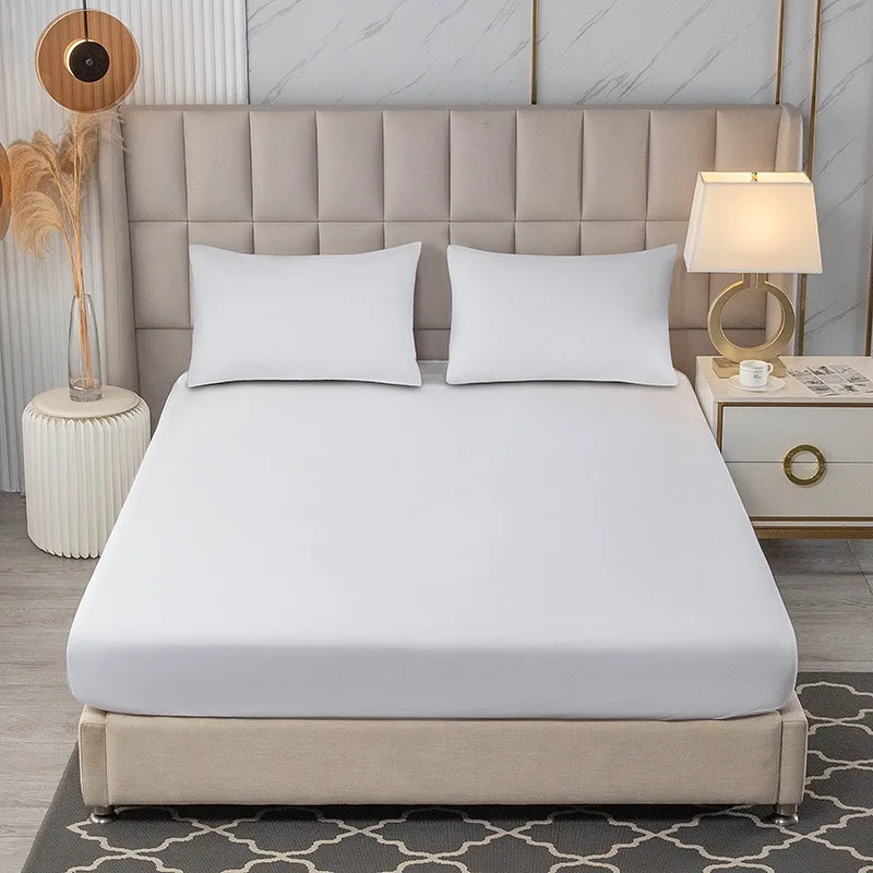 Waterproof Fitted Sheet with Breathable Non-Slip Mattress Protector Dust-Proof Flannel Fabric Bed Cover for Ultimate Protection