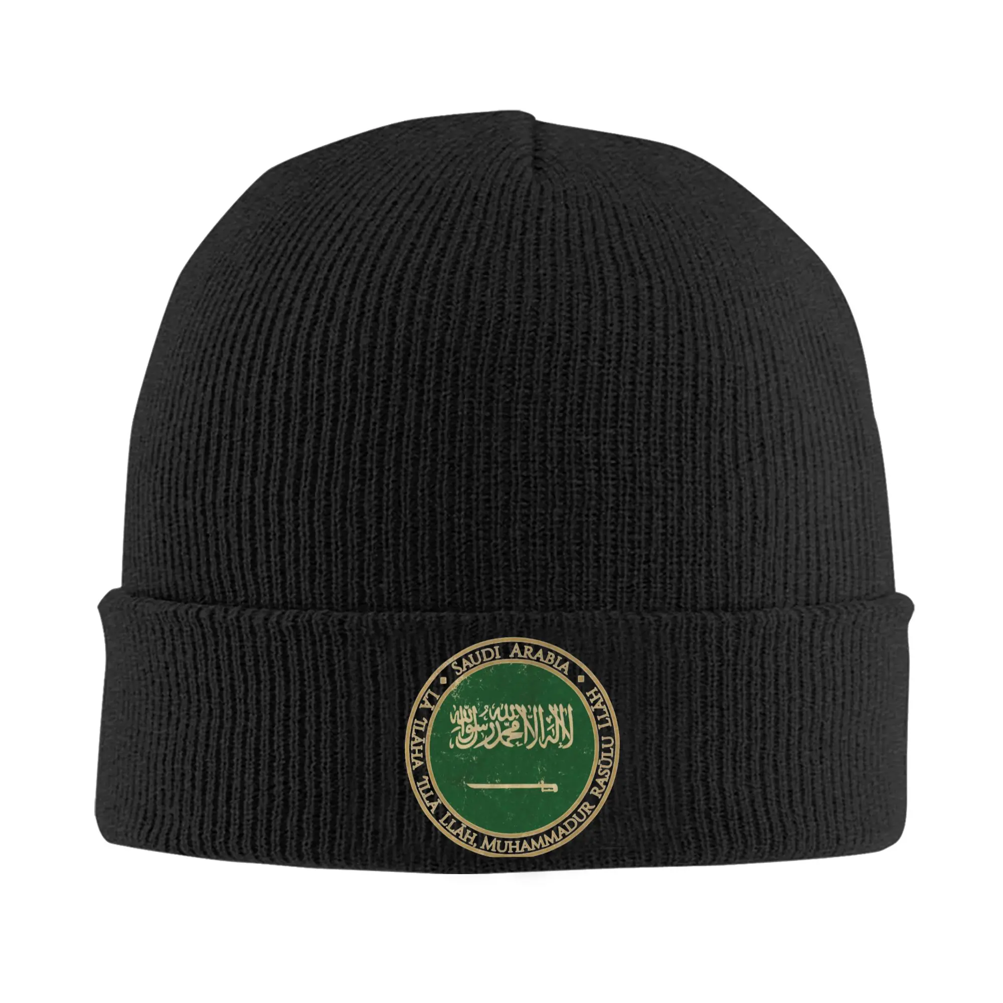 Vintage Kingdom of Saudi Arabia Asia Asian Flag Knit Hat Beanies Autumn Winter Hats Warm Unisex  Fashion  Caps Men Women Gift,