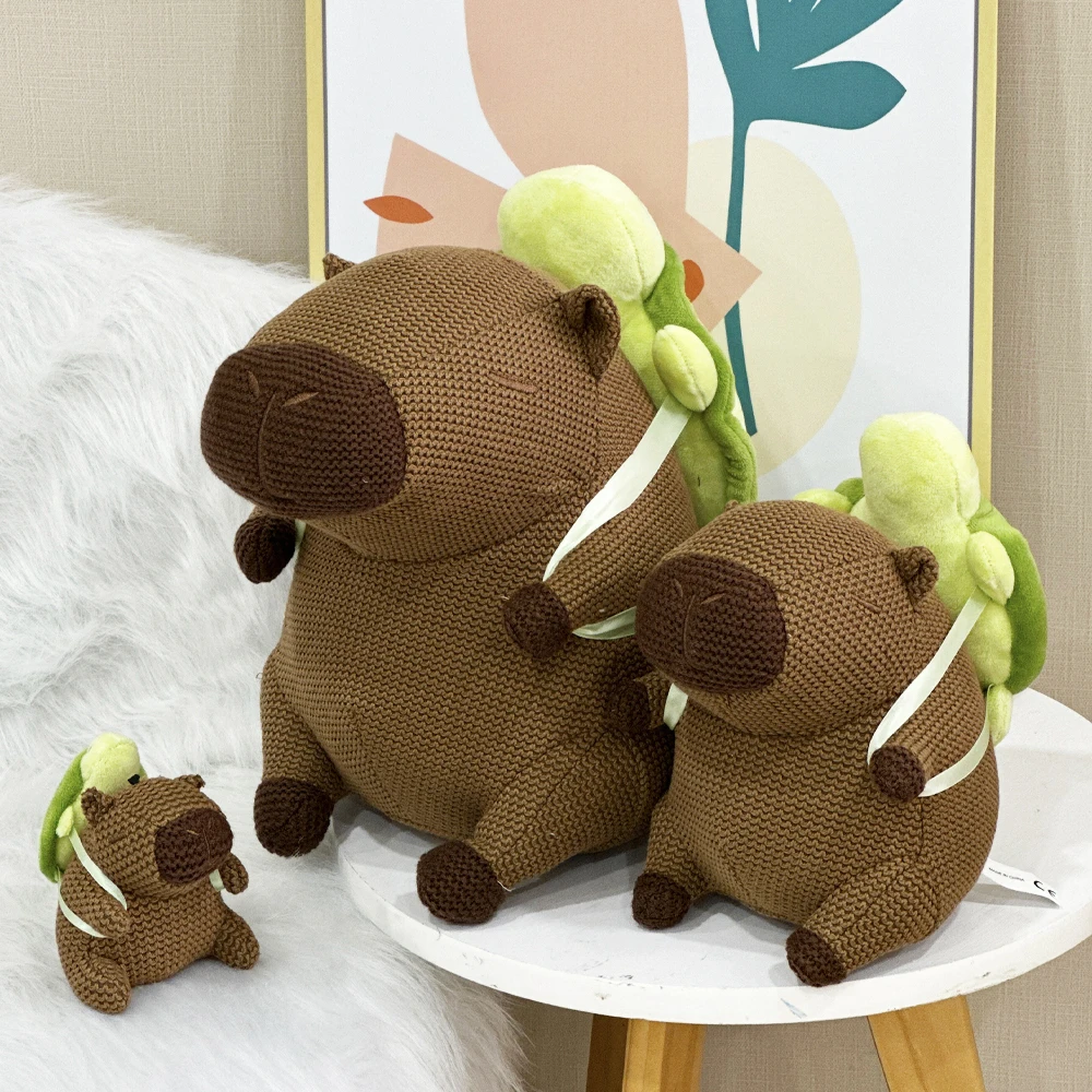 Capivara brinquedo de pelúcia simulação capibara anime fofo brinquedo de malha bebê recheado capivara brinquedo artesanal capivara pelúcia ﻿