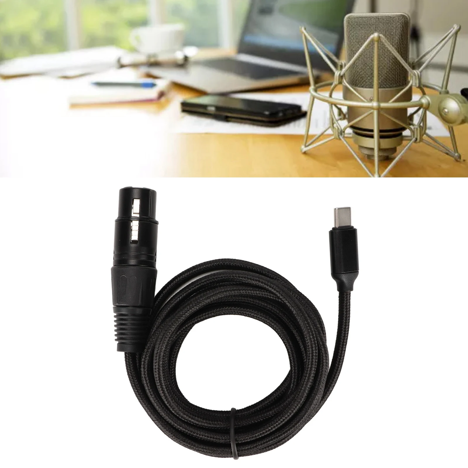 Recording Line Type C Microphone Cable USB C to XLR Female Cable Low Noise HIFI Plug and Play USB C Microphone Cable for Windows