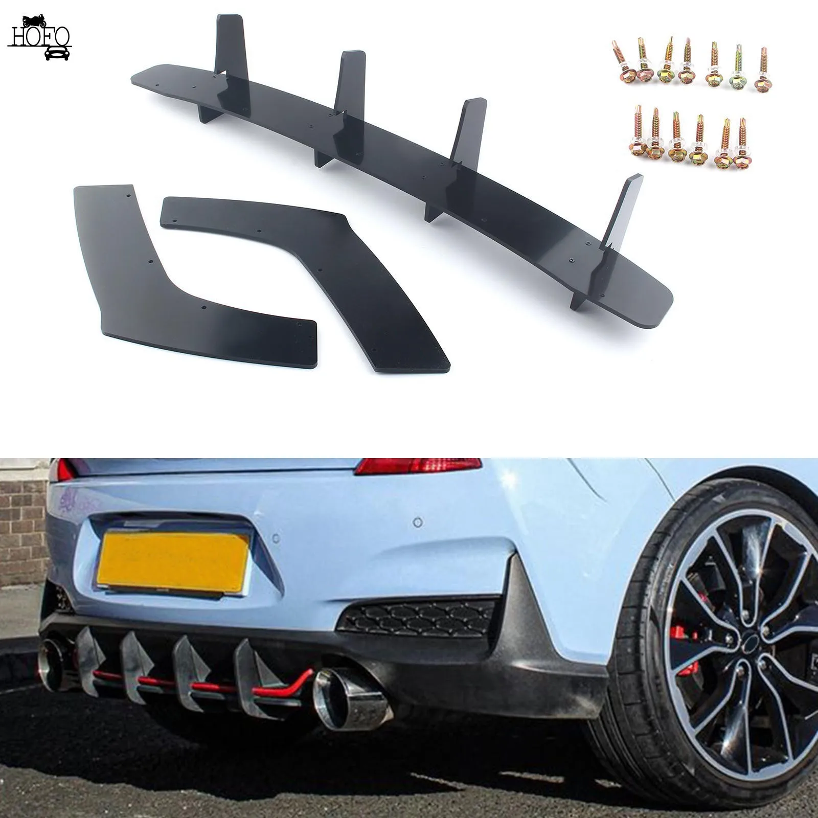 For Hyundai I30N MK3 Hatchback 2017-2019  Rear Bumper Lip Body Kits Diffuser Spoiler Splitter Protecter Car Styling