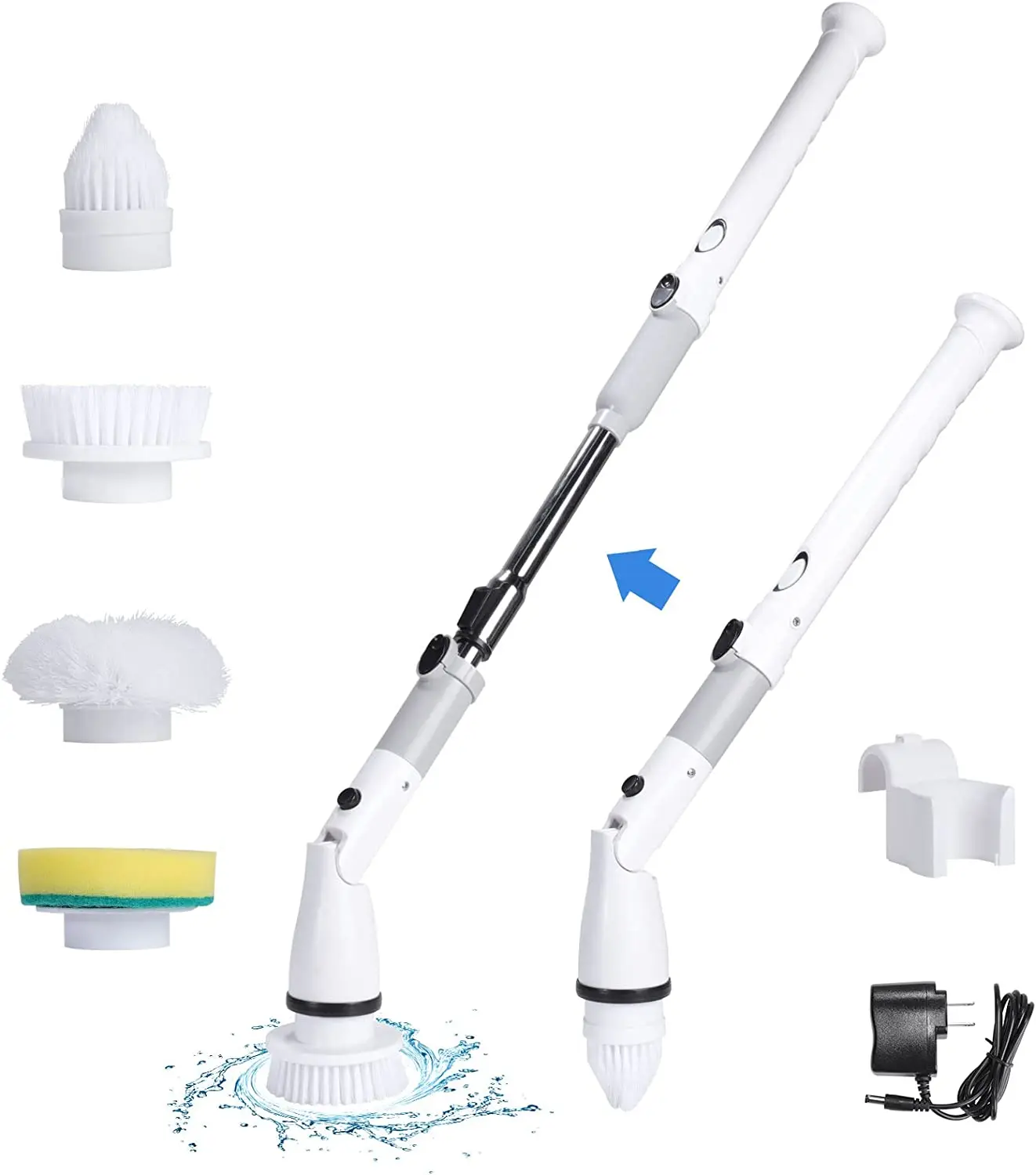 7 In 1 Electric Cleaning Turbo Scrub Brush Multifunctional Long Handle Cordless Spin Scrubber Cleaning Brush Bathroom Accessorie