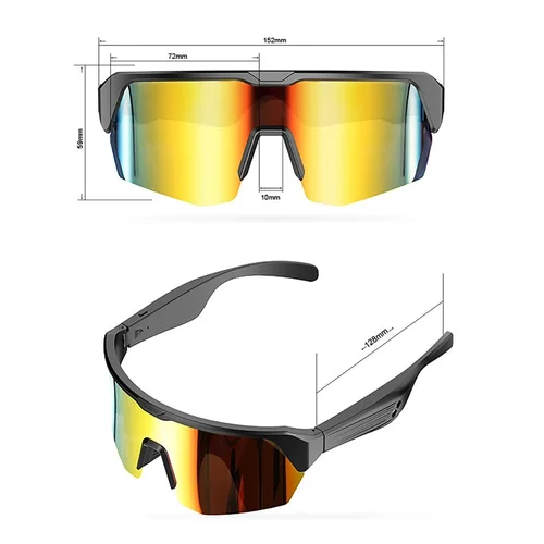 Imagen 2 del producto Gafas de sol inteligentes multifuncionales bluetooth 5,3 llamada inalámbrica hombres mujeres deportes vidrio para ciclismo correr escalada de montaña