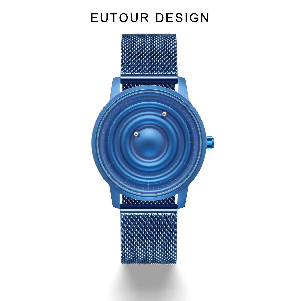 EUTOUR-reloj de cuarzo con levitación magnética para hombre, cronógrafo sencillo e impermeable, movimiento de tecnología negra importada