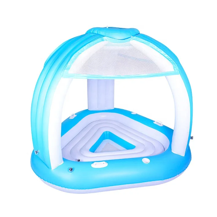 

Inflatable Pool Floating Island 3 Person Pool Float Island With Canopy Inflatable Chair