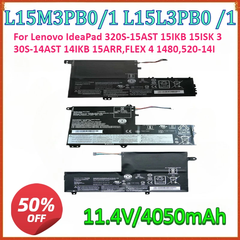 L15M3PB0 L15C3PB1 L15L3PB0/1  Battery For Lenovo IdeaPad 320S-15AST 15IKB 15ISK 330S-14AST 14IKB 15ARR,FLEX 4 1480,520-14I
