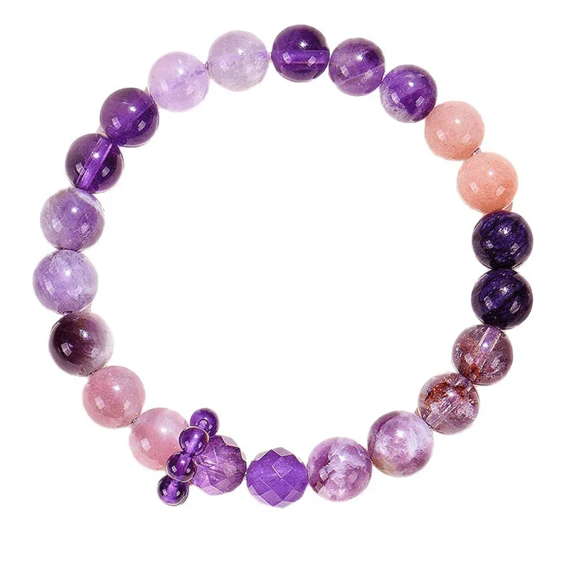 

Natural Amethyst Bracelet for Women Nine Purple Fire Fortune Bead Bracelet Lucky Couple Jewelry Gifts