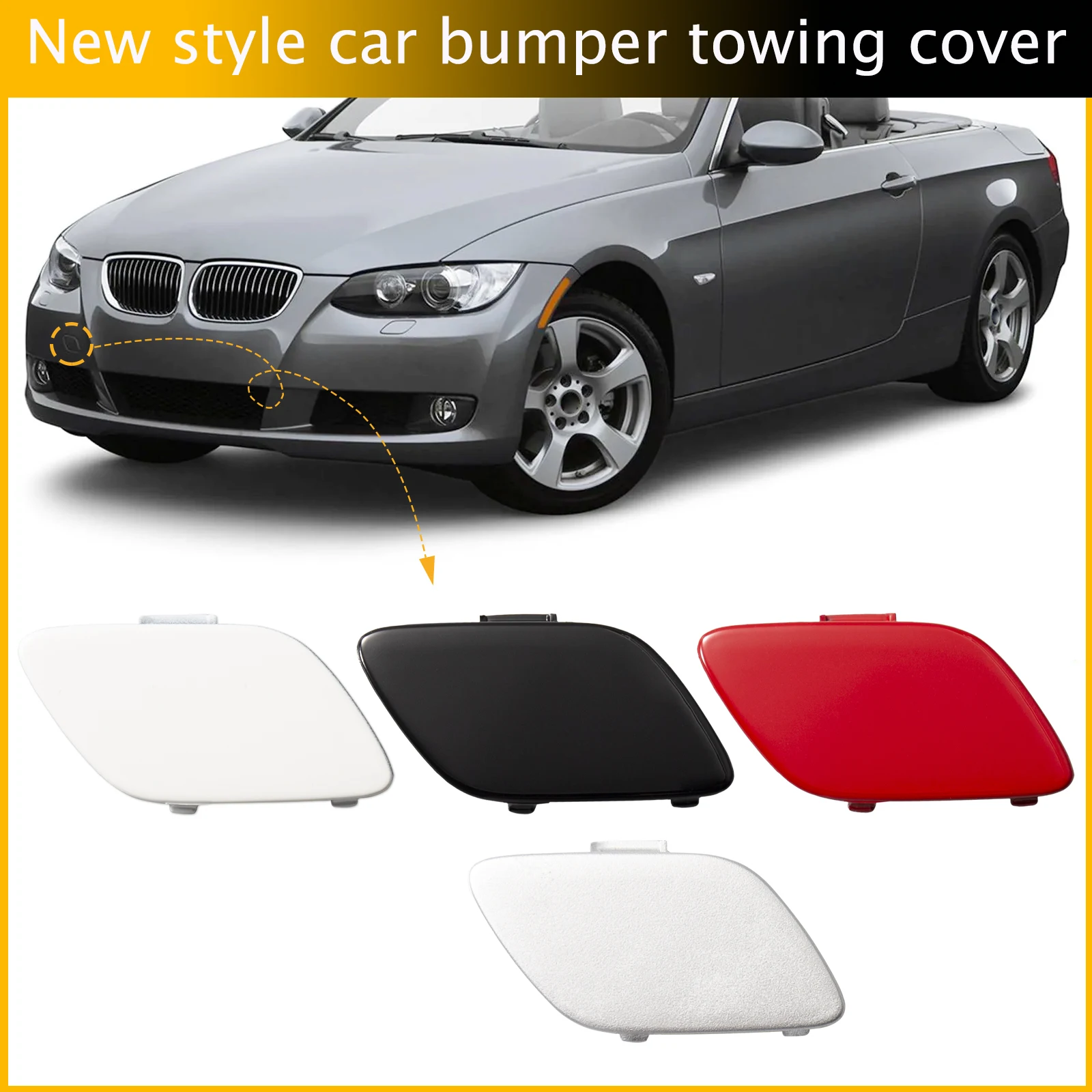 

Front Bumper Tow Hook Cap Towing Eye Cover For BMW E92 Coupe E93 Convertible 3-Series 328i 335i 2007-2010 51117187956