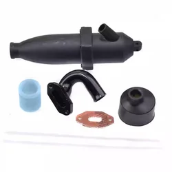 1set Plastic RC Exhaust Pipe & Sponge Air Filter for 1/10 Scale Nitro Engine Car HSP 94101 94102 94188