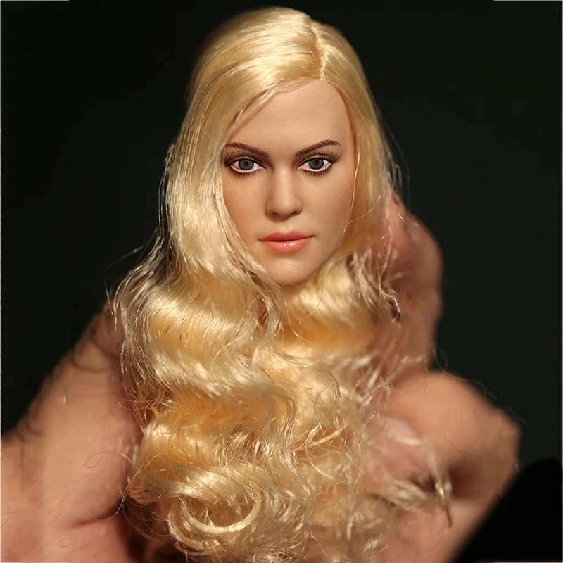 

In Stock PT002 1/6 Scale Female Evan Rachel Wood Girl Head Sculpt Carving Model with Blond Hair for 12 inches Body