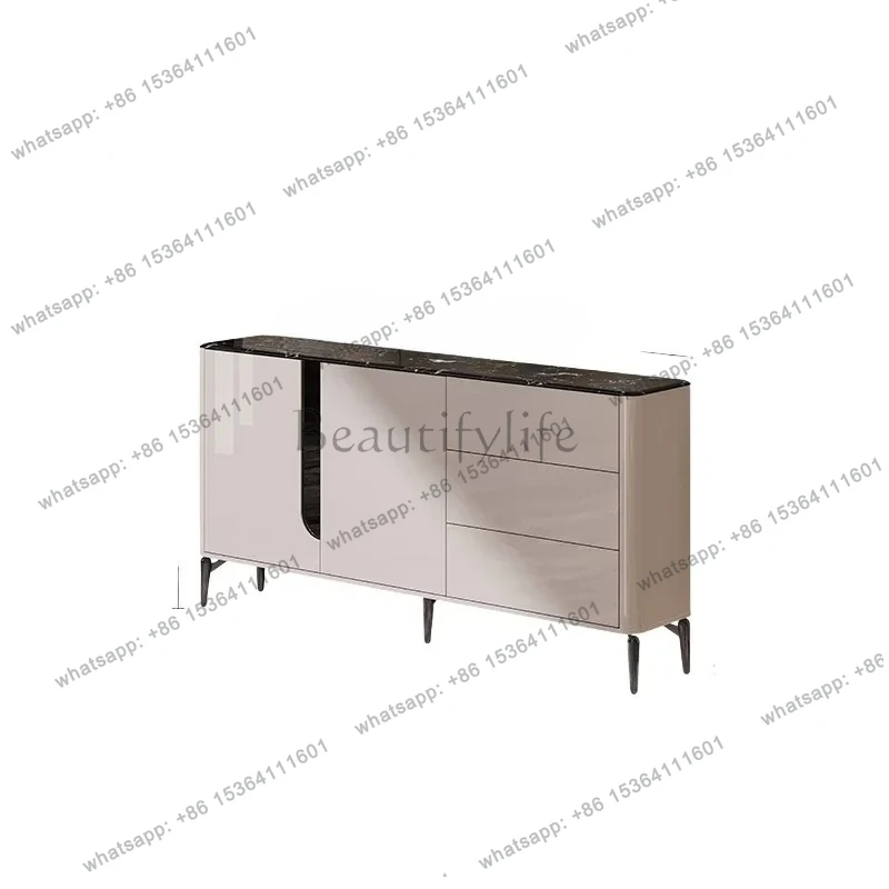 

light luxury dining side cabinet integrated against the wall modern simple living room locker ultra-thin wall side cabinet