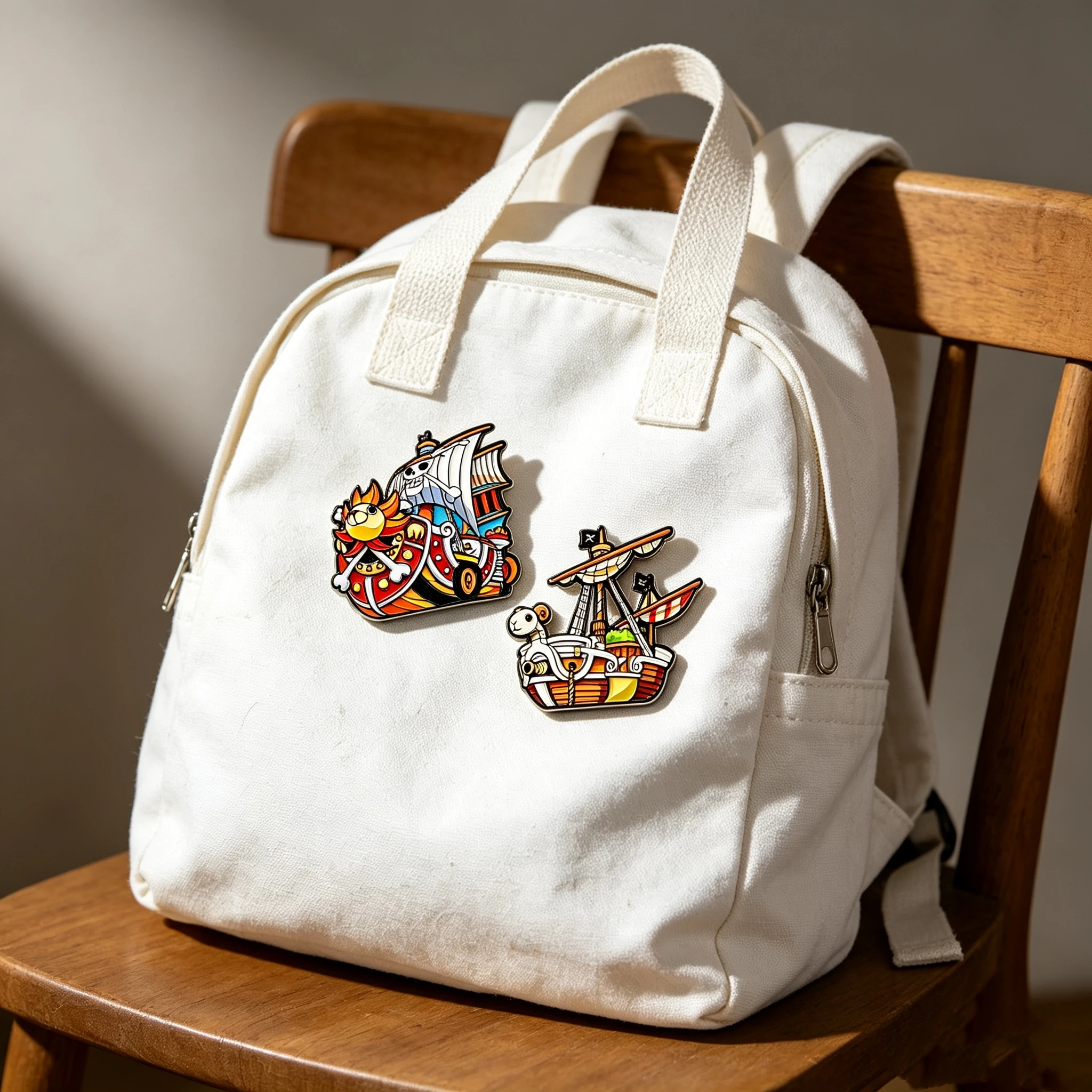 8Pcs Wanted Poster & Pirate Ship Cartoon Badge Set, Vintage Anime Design, Metal Brooches for Fan Collection & Gift