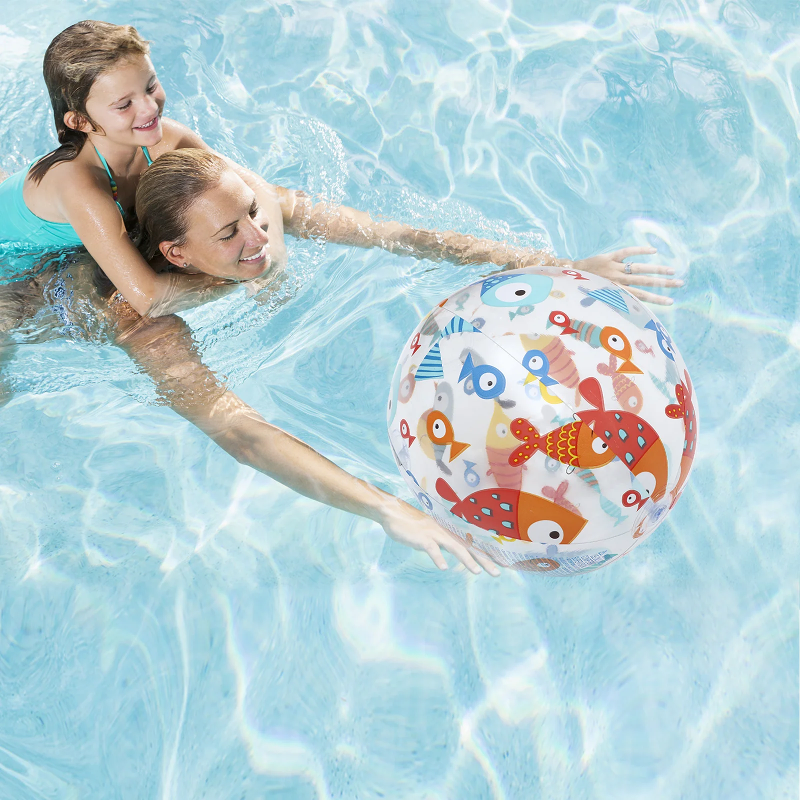 3 قطع من كرات الشاطئ القابلة للنفخ على شكل مخلوق البحر، تصميم ملون شفاف، رائع للأنشطة الخارجية الممتعة لحفلات حمام السباحة الصيفية