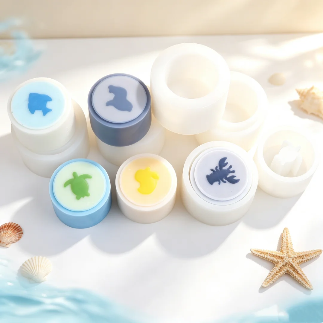 Ocean Theme Soap in Soap Silicone Mold Turtle Whale Crab Fish Embedded Soap Mould DIY Epoxy Resin Casting Candle Mold Home Decor