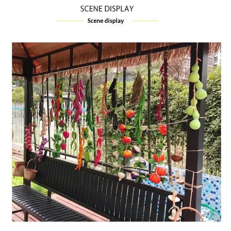 1Bunch Fake Chili Pepper Fruit Model Photography Props Food Vegetables String Pendant For Home Party Wall Hanging Decoration