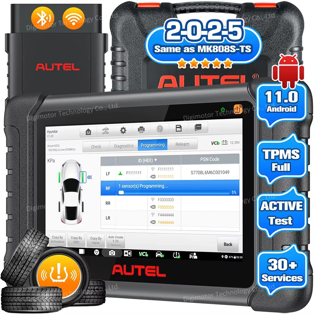 Autel MaxiCheck MX808S-TS, MX808S TS Android 11 TPMS Relearn Programming Tool, Full Bidirectional Scanner TPMS Retrofit AutoAuth