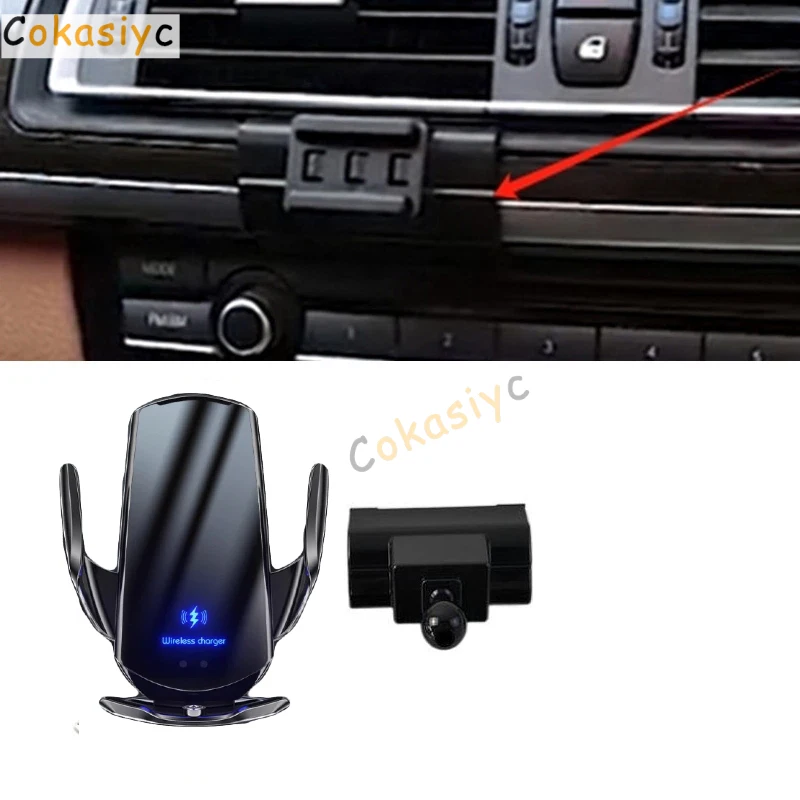 Carregador sem fio de 15W com suporte para celular e fixação automática para BMW série 7 730i 740i F01 de 2011-2015