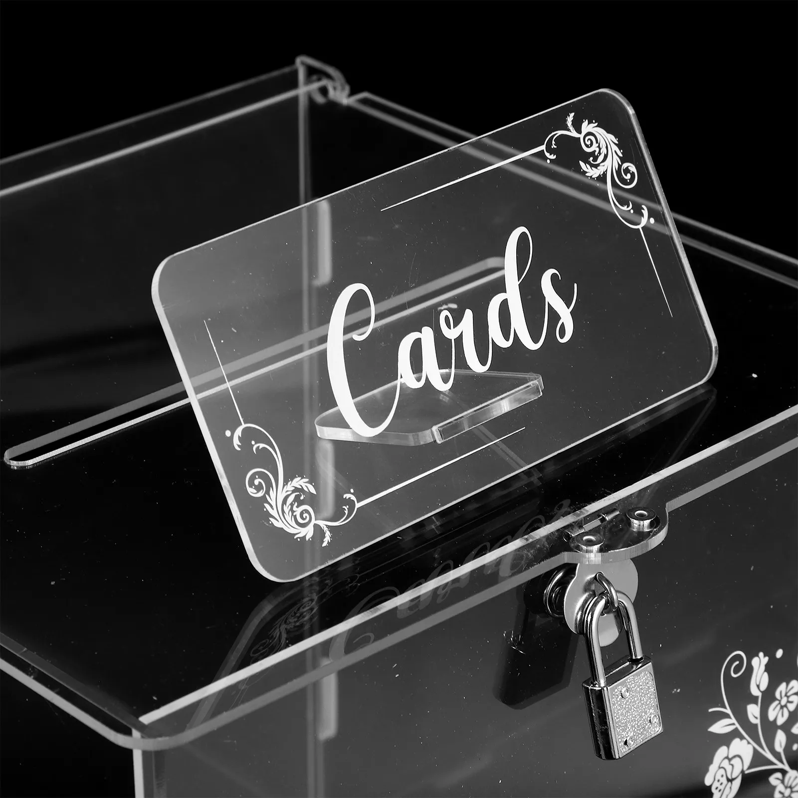 

Прозрачная акриловая коробка для свадебных открыток с замком, декоративный контейнер для конвертов, органайзер для хранения денег и подарков на вечеринке