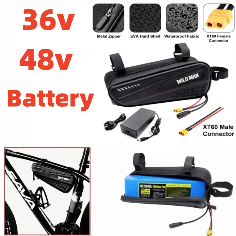 

36V 48V Battery 10Ah/12AH/14Ah Electric Bike Scooter Ebike Battery Lithium Battery with Waterproof bag,for 250W 500W 750W Motor