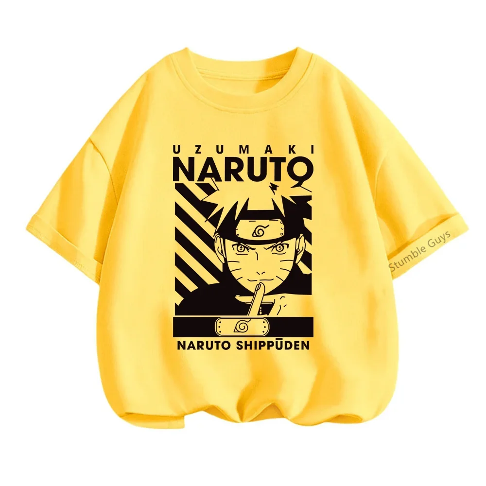 3-14 Years Boys Narutos Tshirt Cartoon Casual Summer One Piece Short-sleeved Girls T-shirt Kids Teen Clothes Girls Clothes