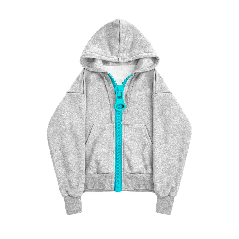 Mens Hoodie Oversized Zipper Streetwear Sweatshirt Korean Harajuku Unisex Loose Fit Couple Style Casual Fashion Hooded Jacket