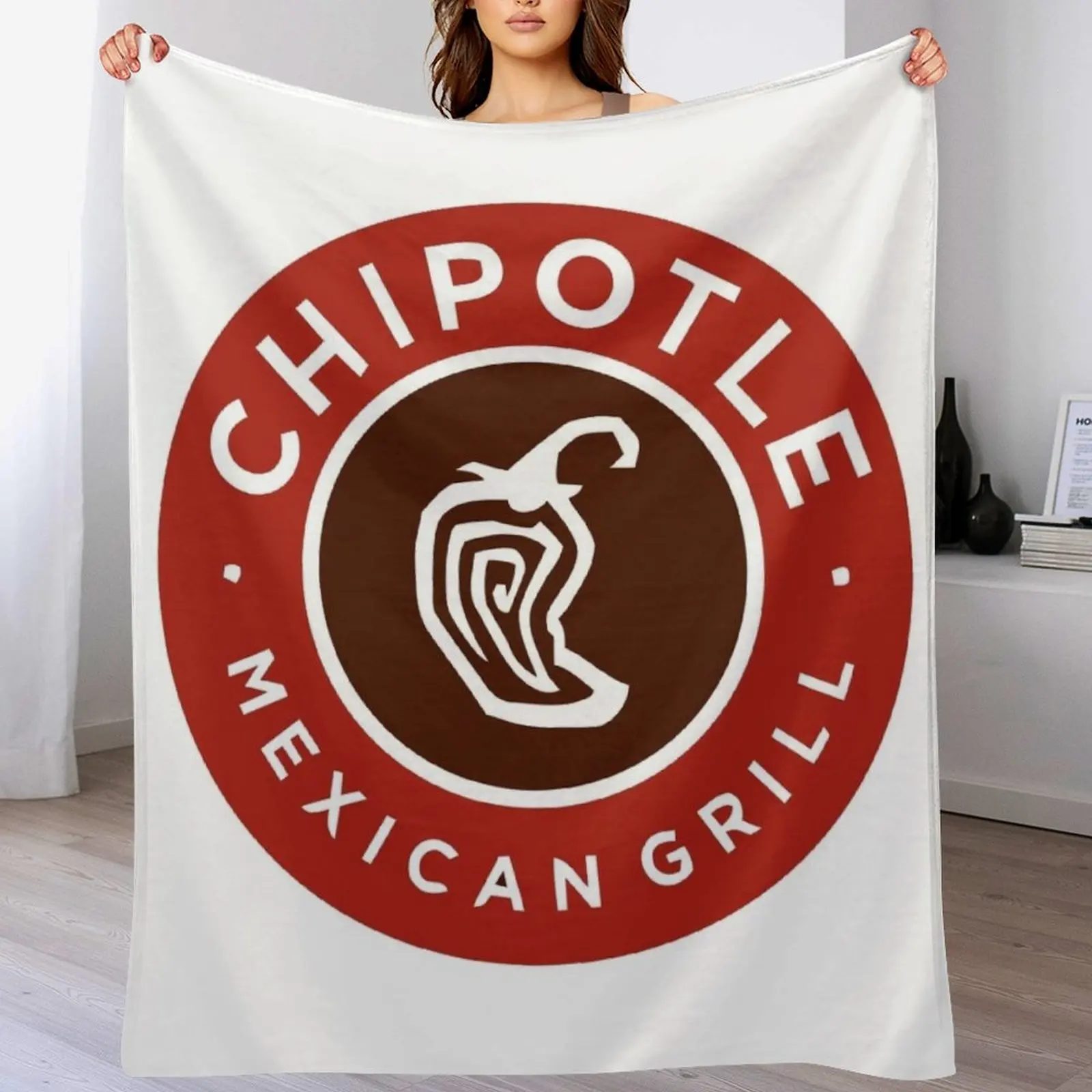 Contemporary Chipotle Mexican Grill Glass-front Alkoven Display Throw Blanket Softest Stuffeds decorative Blankets