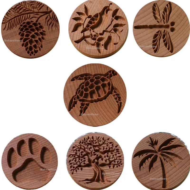 Wooden Cookie Stamp, Cookie Moulds Press, Pinecone Bird Baking Molds, Gingerbread, 3D Cake Embossing Cutter, Bakery Gadgets