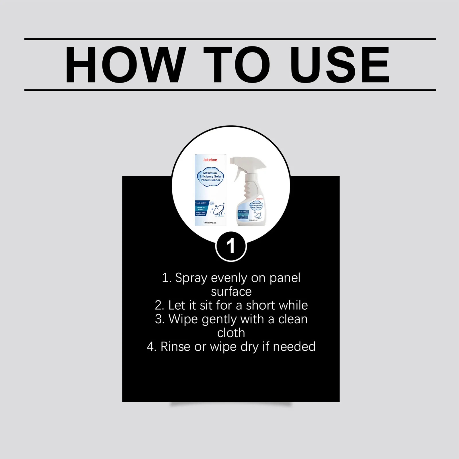 Homeowners Solar Panel Cleaner Solution Deep Cleaning for Roof Power Stations Bird Dropping Remover Low Foam 120ml Liquid