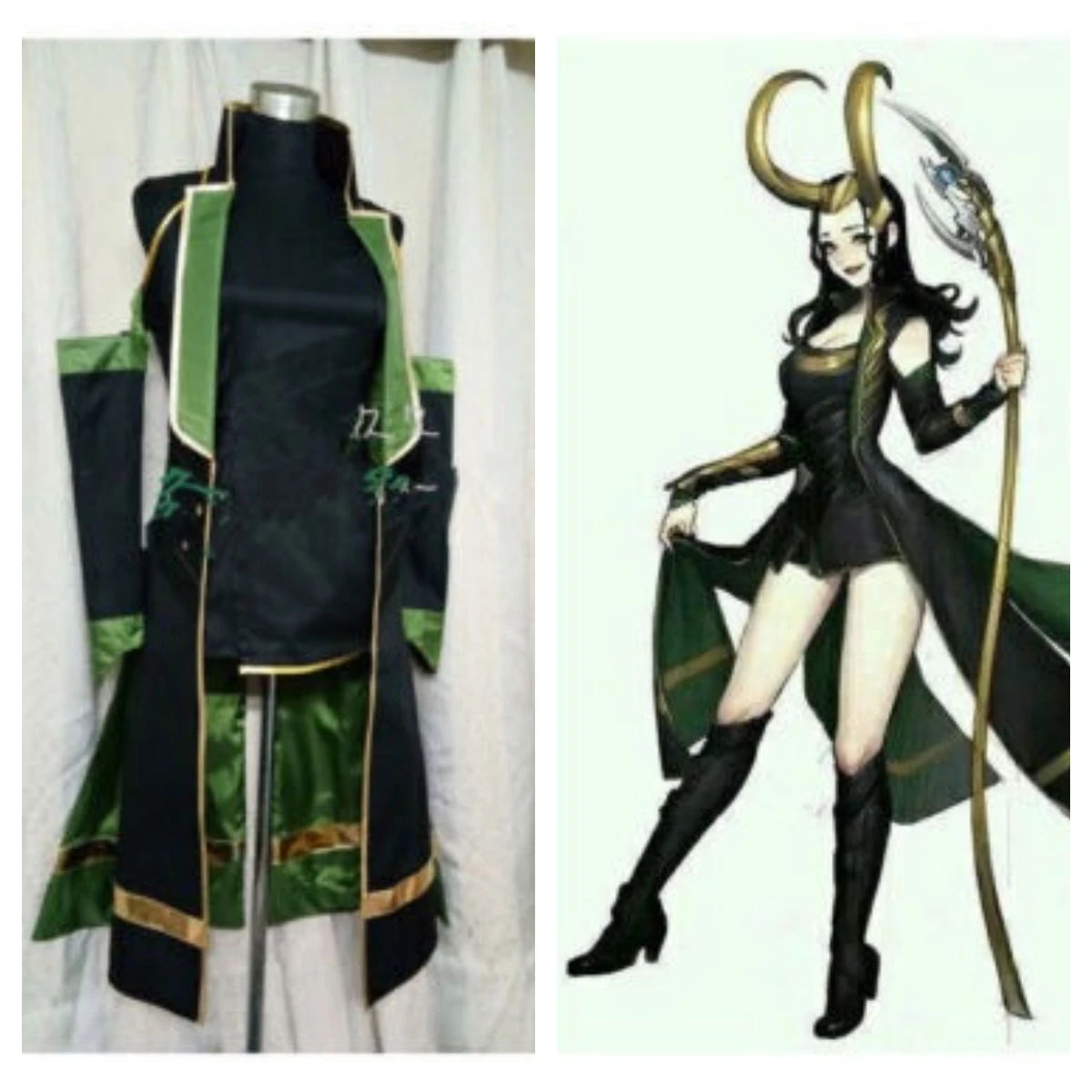 

Loki Laufeyson Female fighting uniform Custom Cosplay Costume