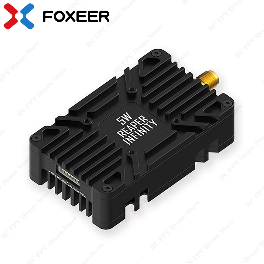 

FOXEER 4.9G-6G Reaper Infinity V2 5W 80CH VTX 2-8S Lipo 1W/2W/3W/4W/5W Switchable Transmitter for Long Range RC FPV Drone