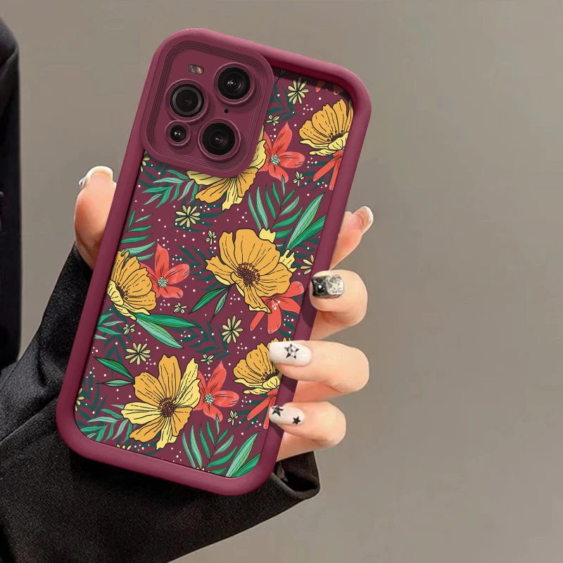 Find X8 X5 Pro X3 Lite Soft Silicone Shockproof Phone Case For OPPO F21 F17 Pro 5G F9 F19 Pro Plus Vintage Floral Pattern Cover