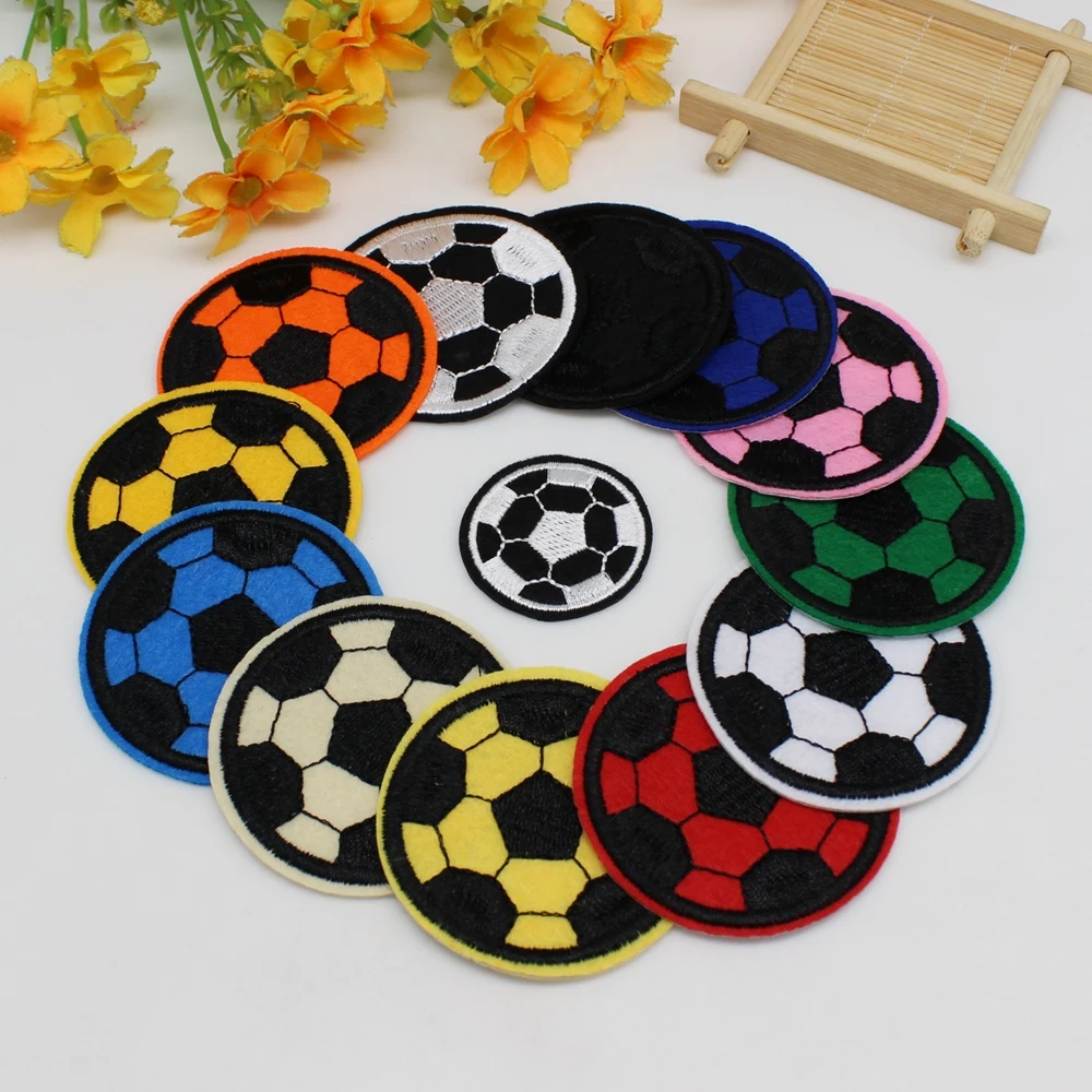 12pcs/l Random football Embroidered Patches for Sew on Iron on footbal decorative applique repair small holes patch for Children