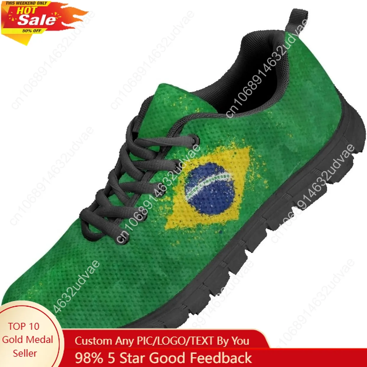 

Brazil Flag Brazilian Sneakers Man Womens Boys Girl Teen Children Sports Shoes Lace Up Sneaker Breathable Footwear