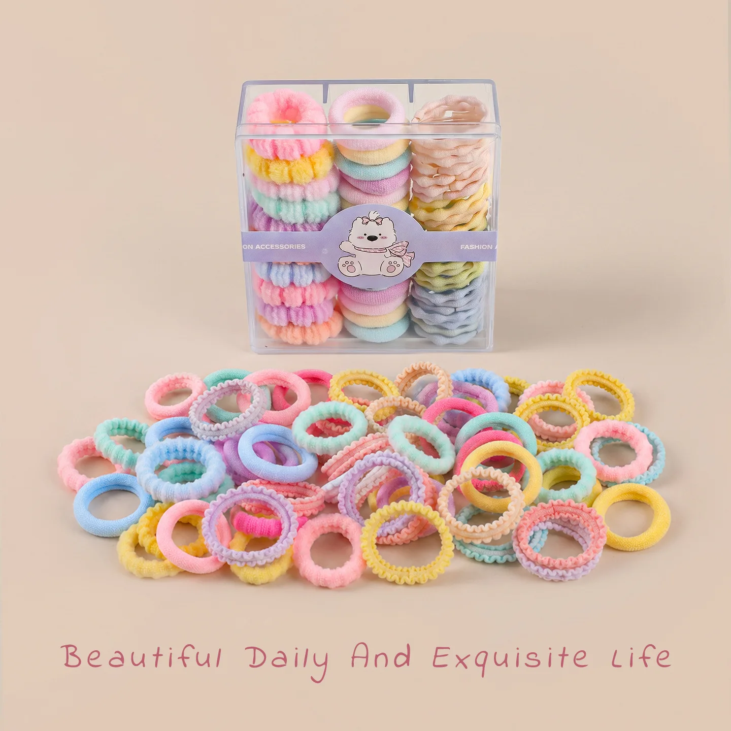 Macaron box children's thin hair band high elastic does not hurt the hair girls tie small pull basic color simple headband