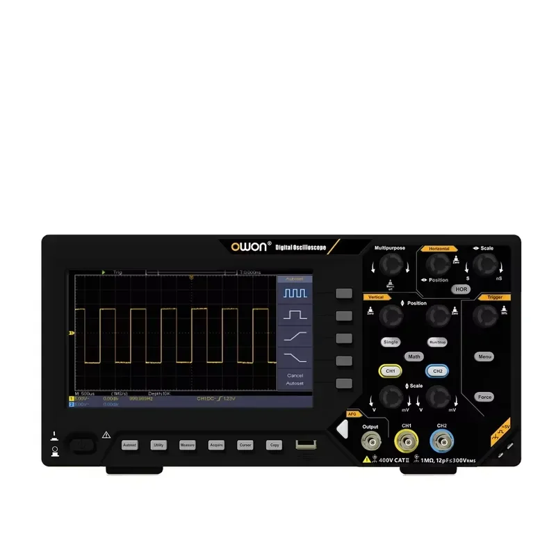 For Owon SDS200 Series 2-Channels 100Mhz-200Mhz Range 1GS/s FFT Digital Oscilloscope 25MHz 8Bit Signal Generator Models